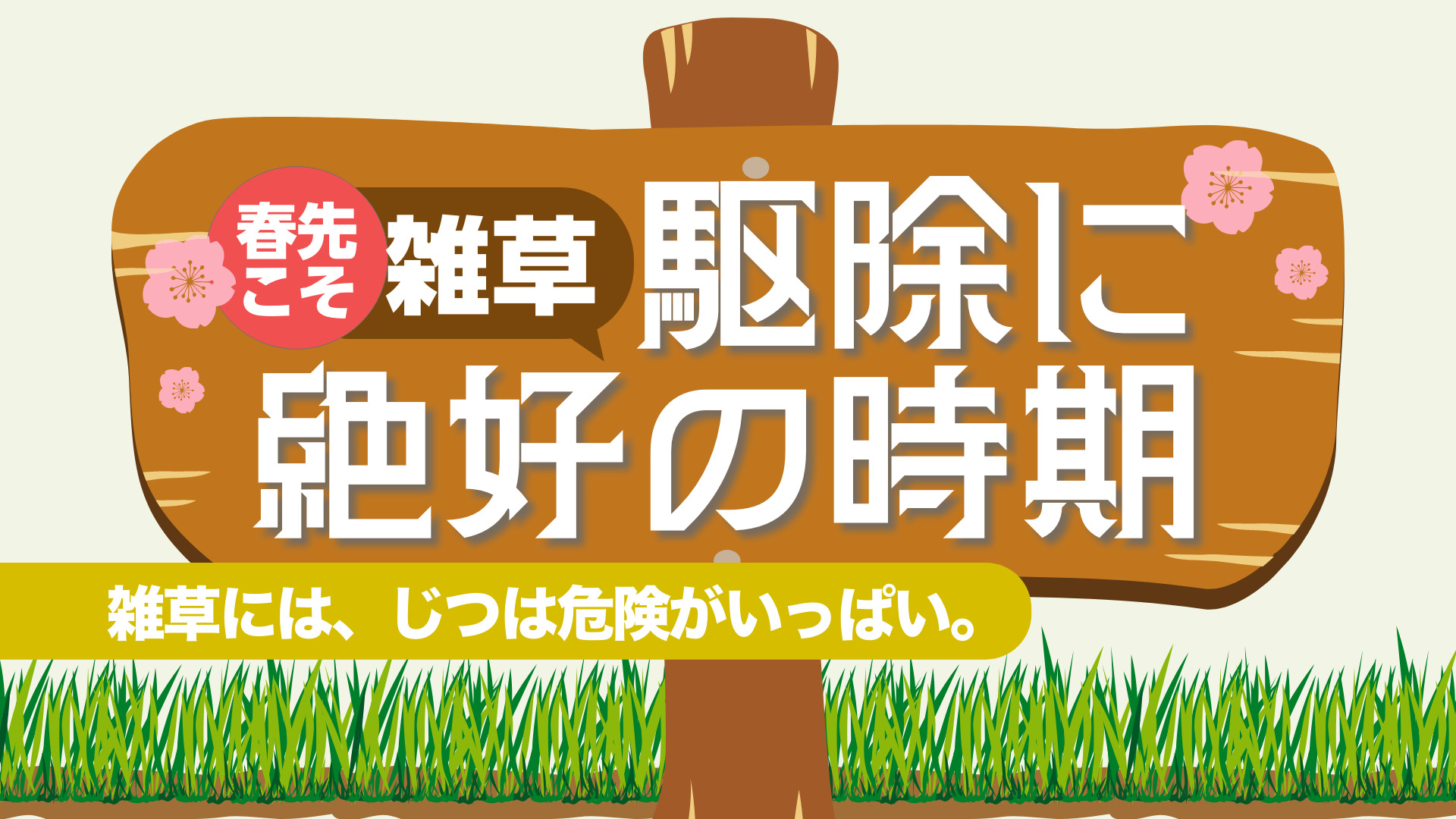 雑草には、じつは危険がいっぱい。春先こそ、駆除に絶好の時期。