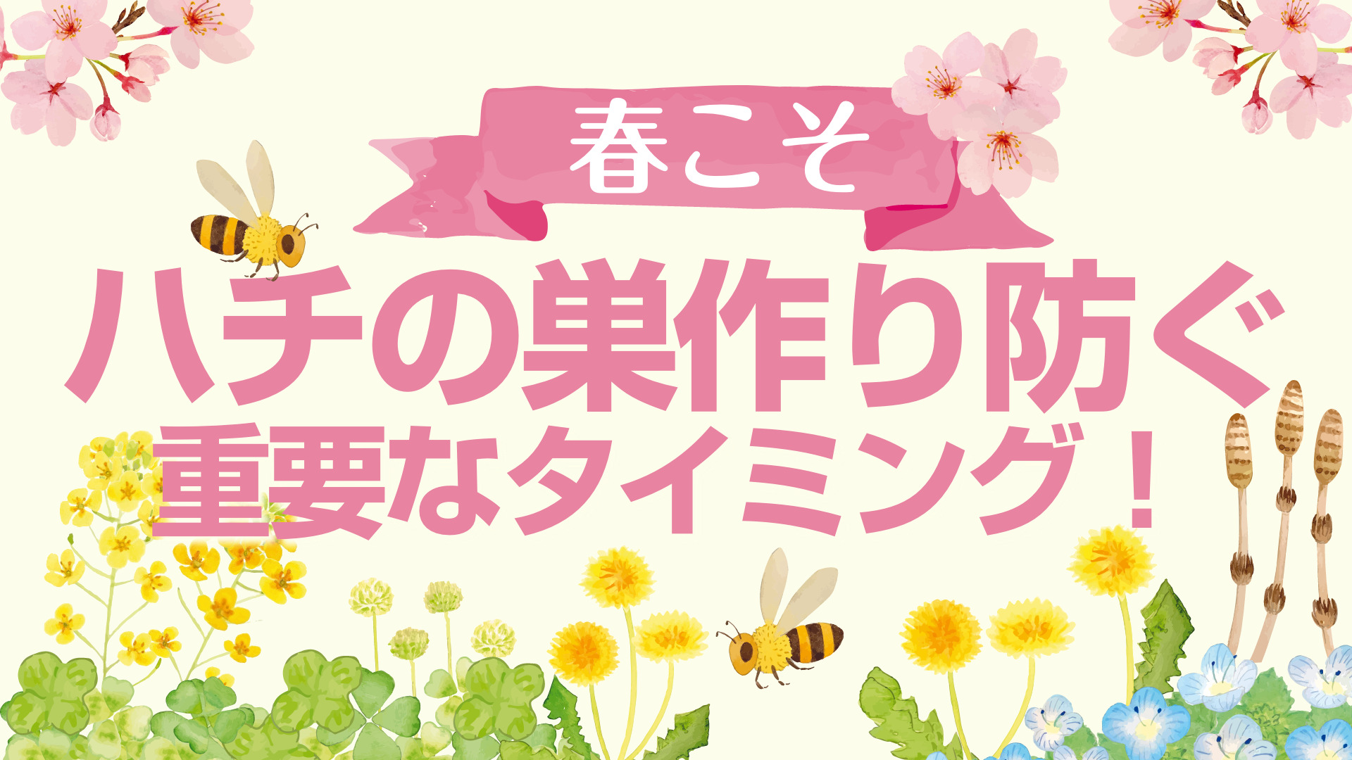 春こそ、ハチの巣作りを防ぐ重要なタイミング！